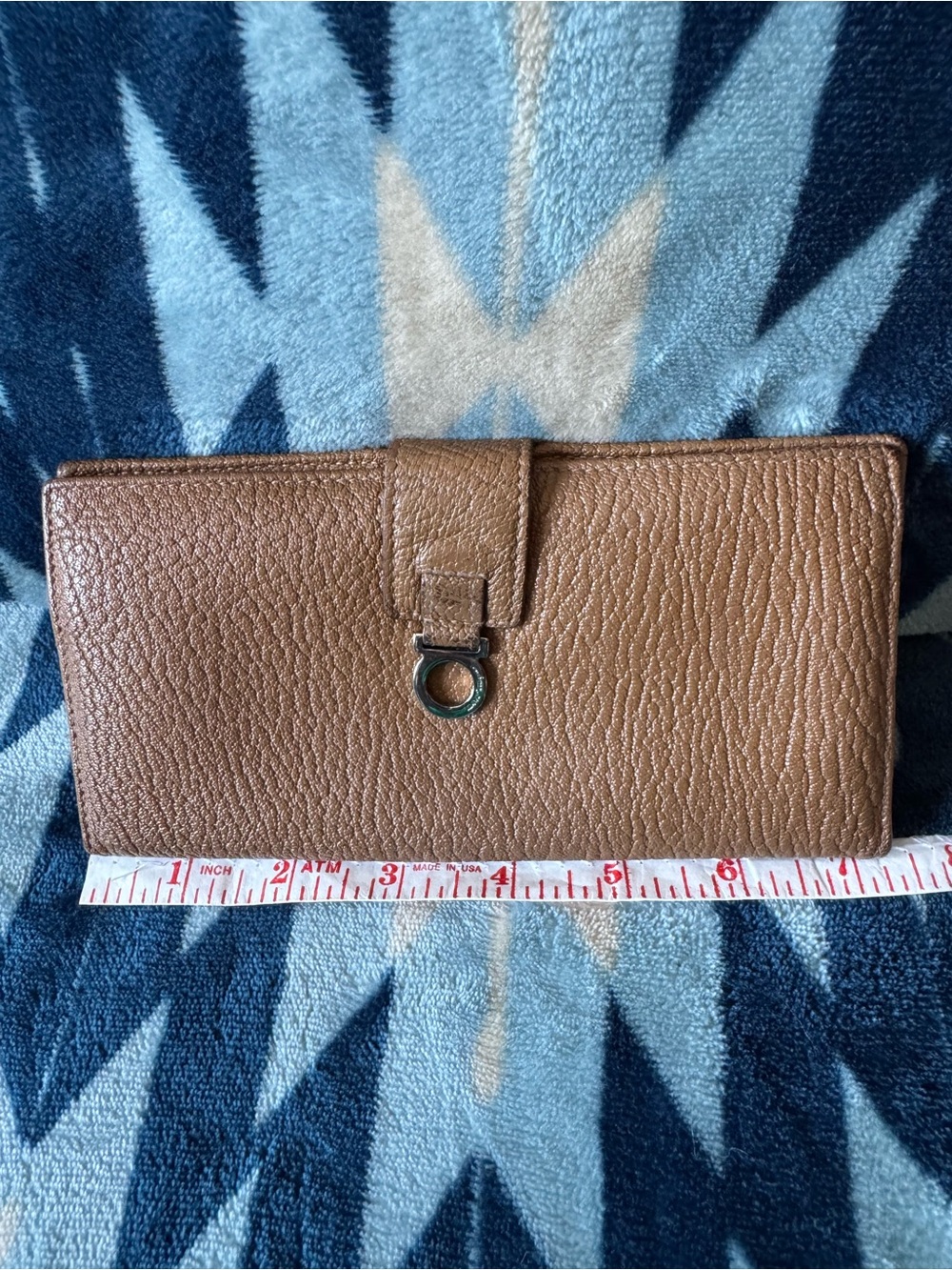 Salvatore Ferragamo Brown Textured Leather Card Holder Long Wallet